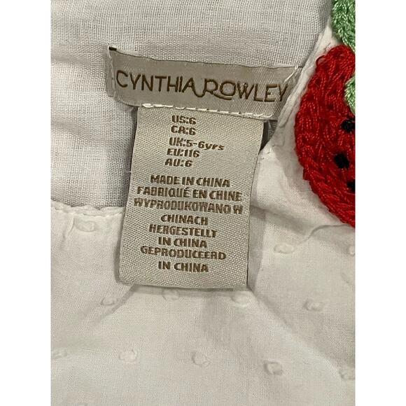 Cynthia Rowley Little Girls Toddler Embroidered Eyelet Trim Dress White Size 6 - Picture 6 of 7